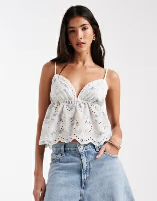 デイジーストリート ストリート 青色 ブルー レディース DAISY STREET DAISY STREET BOHO BLOUSE WITH CUTWORK DETAILING IN BLUE FLORAL / BLUE FLORAL|スニケス