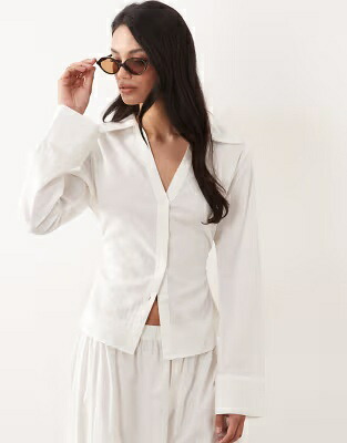 マッチ 白色 ホワイト レディース GINA TRICOT GINA TRICOT MIX AND MATCH LINEN SHIRT IN WHITE /|スニケス