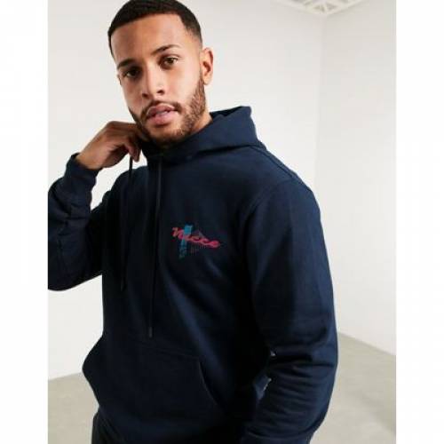 マイアミ 紺 メンズファッション ネイビー ネイビー メンズファッション トップス パーカー トップス Miami マイアミ Nicce Navy Back Nicce In Miami Hoodie With Back Print In スニケスその他スポーツブランド カジュアル ファッション ジャケット パーカー