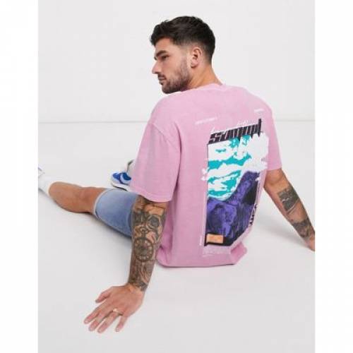 新発売 Oversized Topman Pink カットソー トップス メンズファッション ピンク Tシャツ Tshirt In Print Back Summit Beyond With Aoos2 Mamanminimaliste Com