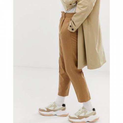 開店祝い ズボン パンツ Camel Crop パンツ ズボン メンズファッション キャメル クロップ Asos Mix Wool Textured In Trouser Smart Tapered Design Tmaust Com