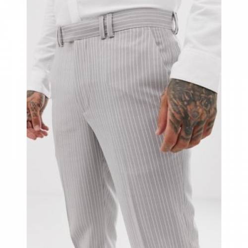 スリム 灰色 グレー パンツ ストライプ メンズファッション ズボン パンツ Slim Slim In Stripe Topman Smart Trousers In Grey Pin スニケスその他ファッションブランド カジュアル ファッション パンツ パンツ