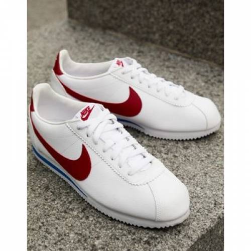 充実の品 スニーカー 赤 ホワイト 白色 スニーカー レザー コルテッツ Nike ナイキ レッド White Swoosh Red With White In Trainers Leather Cortez メンズ スウォッシュ スウッシュ