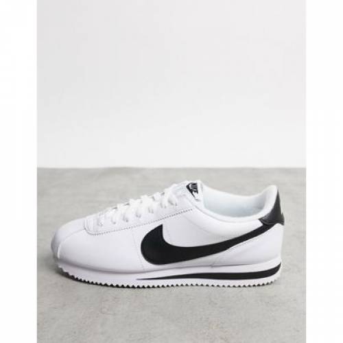 ナイキ Nike コルテッツ レザー スニーカー スニーカー 白色 ホワイト 墨ぞめ ブラック スウッシュ スウォッシュ Swoosh Nike Cortez Leather Trainers In White With Black メンズ スニーカー ナイキ カジュアル ファッション スニーカー Shirleycalcados Com Br