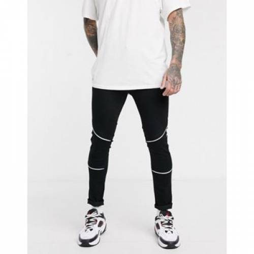 安心発送 メンズ パンツ ズボン メンズファッション ホワイト 白色 パワー ジーンズ Design Asos エイソス Black Details Piping White With Stretch Power In Jeans On Spray Aoos2 Bronze Qa