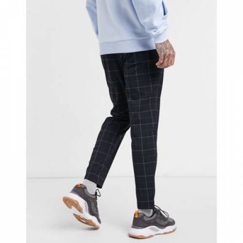 ベルシュカ Bershka スキニー 紺色 濃紺 青味 青味 Bershka Skinny Checked Trousers In Navy Blue メンズファッション ズボン 猿股 ファッション商標名 心安い ファッション パンツ Damienrice Com