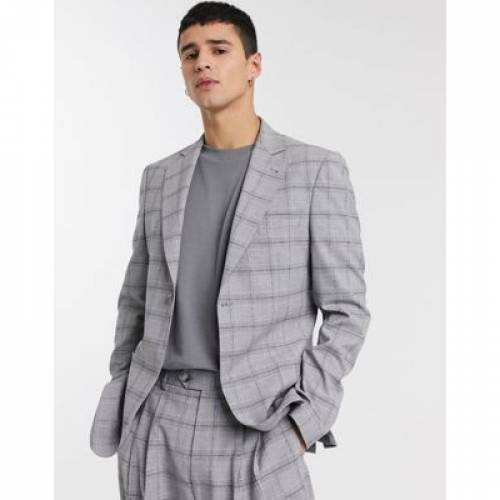 手数料安い スーツジャケット グレー 灰色 ジャケット スーツ スリム メンズファッション Check Slubby Grey In Design Asos Slim コート コート ジャケット Automaxima Com Sg