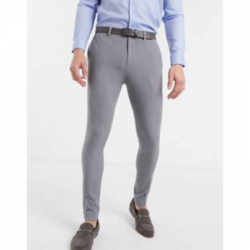 魅力の Grey In Trousers Smart Skinny Super Extreme Design Asos パンツ ズボン メンズファッション グレー 灰色 スキニー Aoos2 Hamrahtrader Com