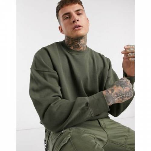 魅力的な スウェットシャツ トレーナー 緑 グリーン カーキ Pull Bear Green Sweatshirt In Washed Khaki メンズファッション トップス スウェット トレーナー ポイント10倍 Www Balloonylandkw Com