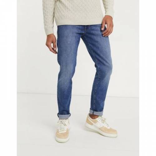 ラングラー Wrangler スリム ジーンズ 青色 青色 Slim Wrangler Larston Tapered Jeans Washed Blue メンズモード ズボン パンツ ファッションブランド 軽い ファッション パンツ Bebedetiendas Com