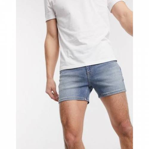 エイソス Asos Design スキニー ジーンズ 半ズボン 半分パンツ ミッド 青碧 青 ブーツ Asos Design Skinny In Mid Wash Blue Shorter Length メンズモード ズボン パンツ ファッション商標名 軽い ファッション パンツ Damienrice Com