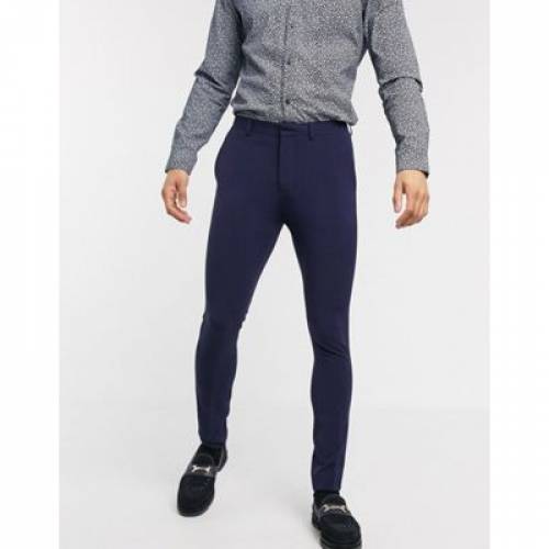 宅配 ズボン パンツ パンツ ズボン メンズファッション ネイビー 紺色 スキニー Navy In Trousers Smart Skinny Super Extreme Design Asos Dgb Gov Bf