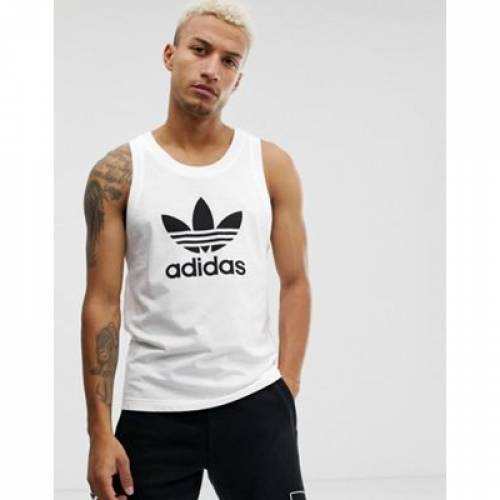 アディダス Adidas Originals アディダス オリジナルス ベスト トレフォイル ロゴ 白色 ホワイト メンズ Adidas Originals Vest With Trefoil Logo In White Ice Org Br