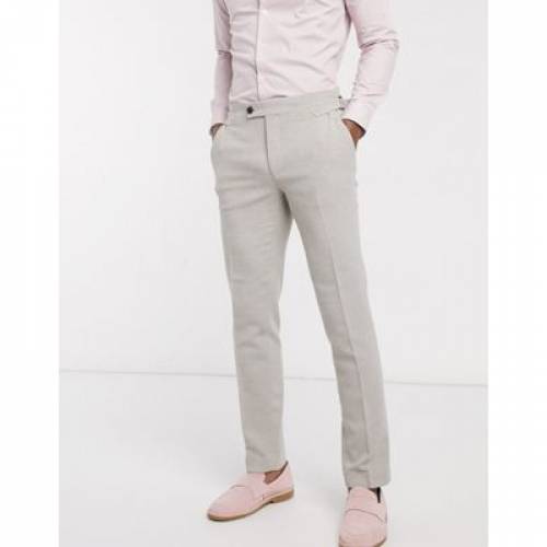 エイソス Asos Design ウェディング スキニー スーツ スーツパンツ トラウザーズ メンズ Asos Design Wedding Skinny In Putty Wool Blend Twill Ice Org Br