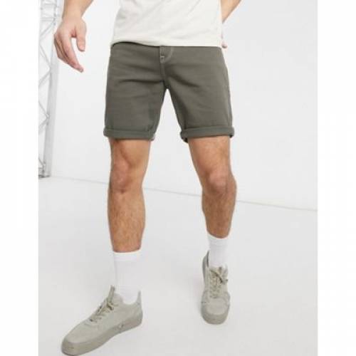 本物品質の スキニー デニム ショーツ ハーフパンツ カーキ 緑 グリーン ブーツ Green Asos Design Skinny In Washed Khaki メンズファッション ズボン パンツ スニケス 女性が喜ぶ Scbeachvacations Com