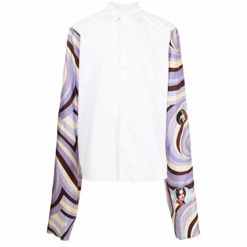 ファッションブランド カジュアル ファッション ラフシモンズ アブストラクトパターン シャツ メンズ Raf Simons
