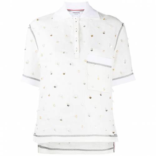 トム 赤銅 Thom Browne ビーズ個条 スポーツシャツ レディース Thom Browne Maavalanindiatravels Com