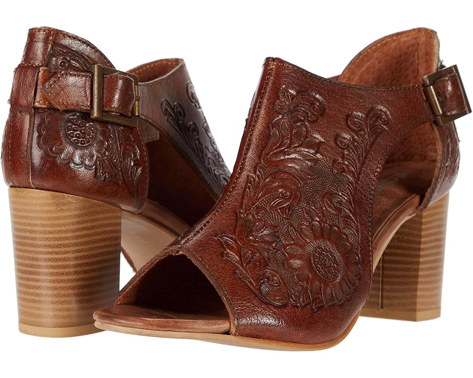 ローパー レザー レディース 【 ROPER MIKA CLOSED BACK / TAN FLORAL TOOLED LEATHER 】 パンプス