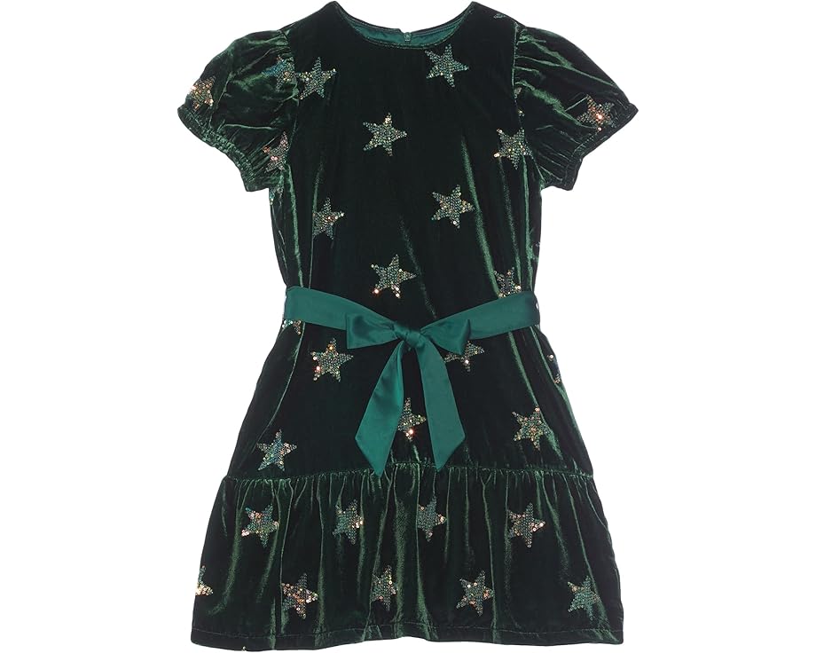 ハットレイ ゴールド ドレス 緑 グリーン ジュニア キッズ 【 HATLEY KIDS GOLD STAR SEQUIN VELVET DRESS / GREEN 】 ベビー マタニティ