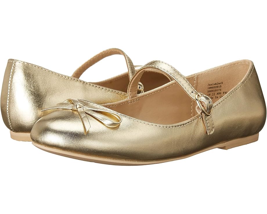 ジャニーアンドジャック ストラップ ゴールド ジュニア キッズ 【 JANIE AND JACK ANKLE STRAP BOW FLAT / GOLD 】 ベビー マタニティ|スニケス