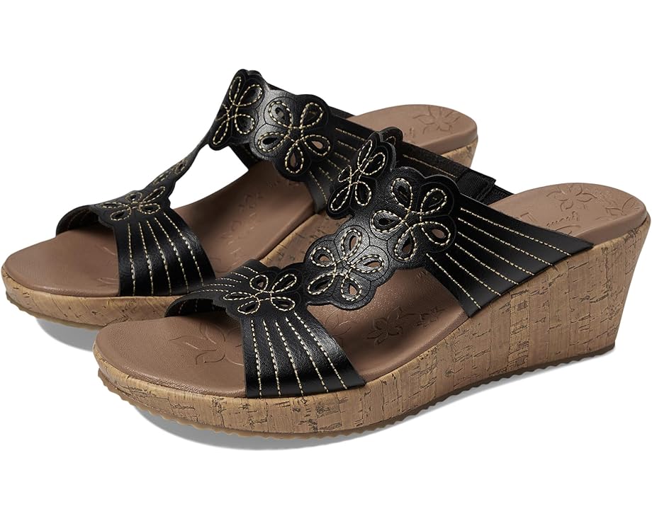 スケッチャーズ 黒色 ブラック レディース 【 SKECHERS BEVERLEE - GARDEN PICNIC / BLACK 】 パンプス