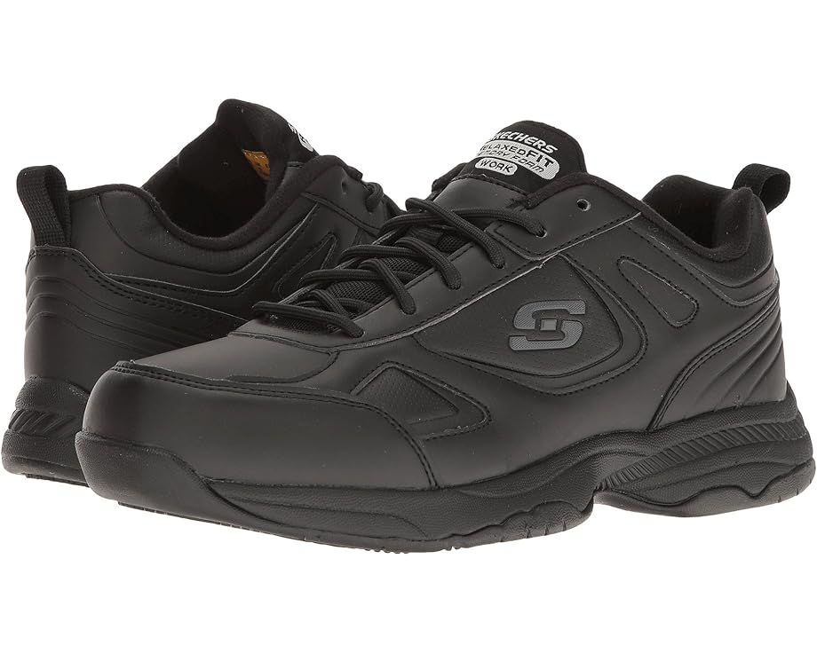 スケッチャーズ 細工物 スケッチャーズ 黒いこと 黒いこと なめし革 スニーカー レディース 【 SKECHERS WORK DIGHTON - BRICELYN / BLACK SYNTHETIC LEATHER 】
