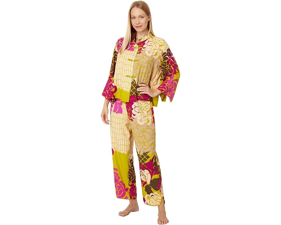 ナトリ 緑 緑であること レディース 【 NATORI RIMINI PJ SET / GREEN MULTI 】 はだ着 はだ着 ナイト爵御召しもの ナイト爵 御部屋 パジャマ