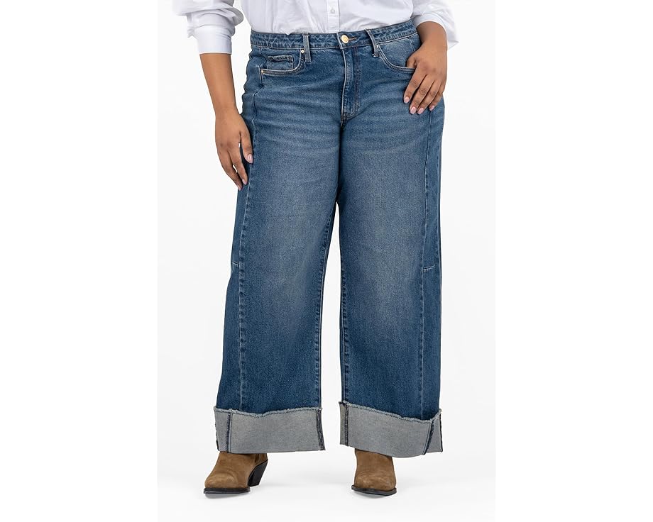 カットフロムザクロス レディース 【 KUT FROM THE KLOTH PLUS MEG HIGH-RISE FAB AB WIDE LEG -ROLL UP IN COMMITMENT / 】 ブーツ