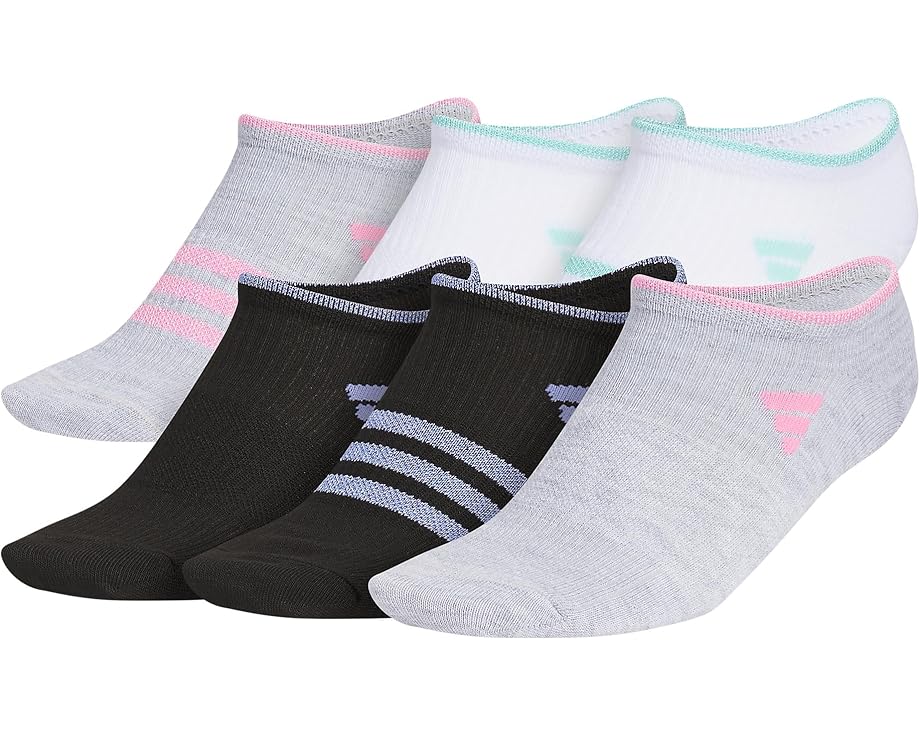アディダス 白色 ホワイト エナジー アクア 3.0 ジュニア キッズ 【 ADIDAS KIDS SUPERLITE 6-PACK NO SHOW / WHITE SHINY ENERGY AQUA SHINY 】 ベビー マタニティ 下 タイツ