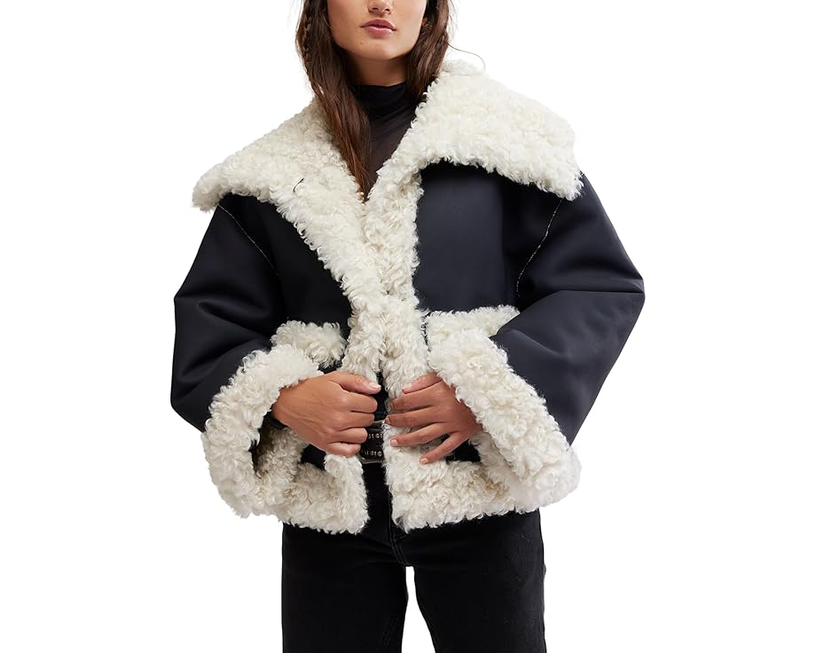 フリーピープル フリー ジャケット 黒色 ブラック レディース 【 FREE PEOPLE KIKI SHERPA JACKET / BLACK COMBO 】 32,890円