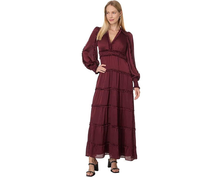 ドレス マキシドレス レディース 【 CECE PLISSE RUFFLE MAXI DRESS / 】 レディースファッション