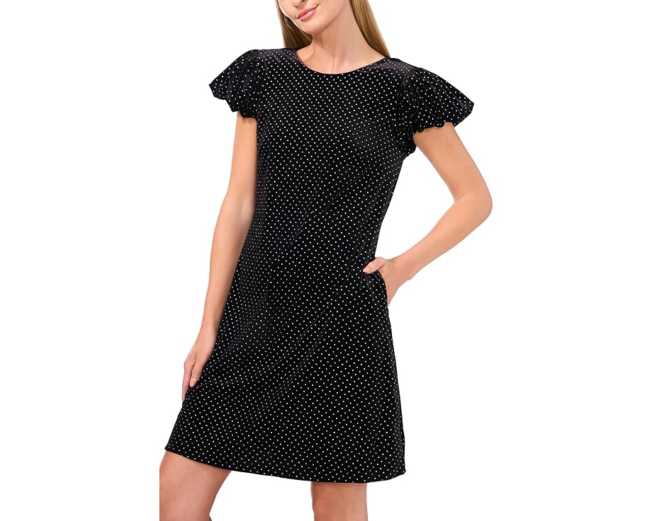 バブル スリーブ ドレス 黒色 ブラック レディース 【 CECE VELVET BUBBLE SLEEVE DRESS / RICH BLACK 】 レディースファッション