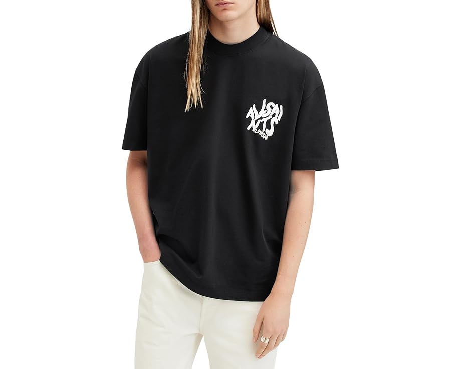 オールセインツ オーランド スリーブ クルー 黒色 ブラック 半袖 メンズ 【 ALLSAINTS ORLANDO SHORT SLEEVE CREW / WASHED BLACK 】 メンズファッション トップス Tシャツ カットソー