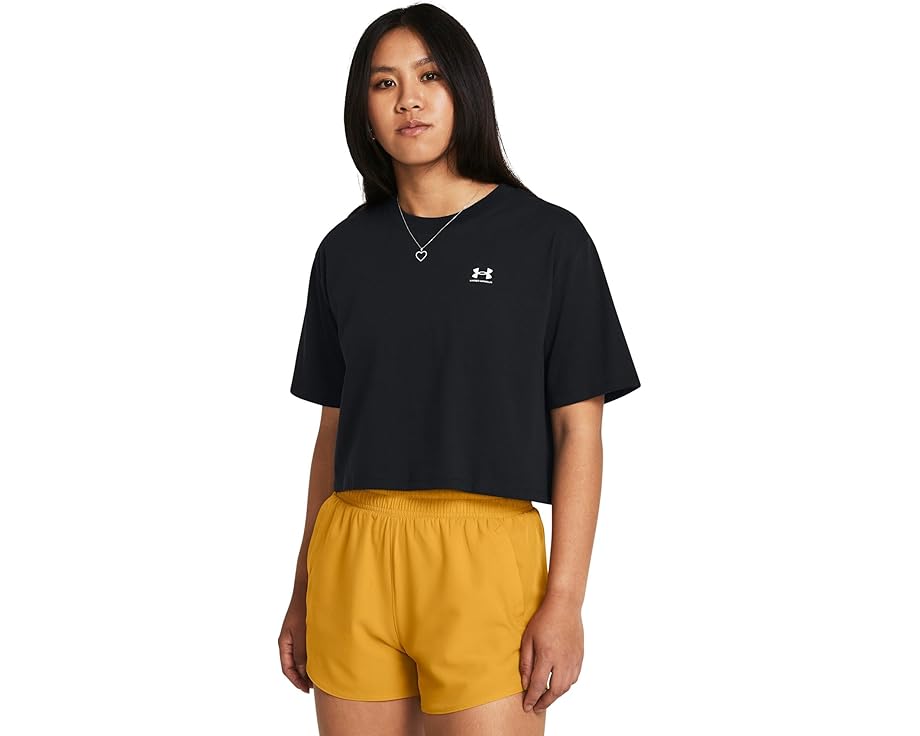 クロップ ロゴタイプ 衣袂 アンダーアーマー 半袖 レディース 【 UNDER ARMOUR BOXY CROP LOGO SHORT SLEEVE T SHIRT / 】 レディース流行り物 トップス ティーシャツ カットソー