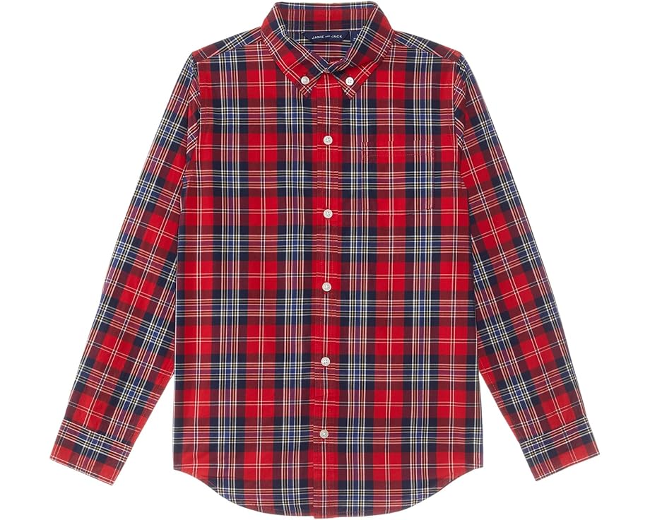 ジャニーアンドジャック ボタンダウン ジュニア キッズ 【 JANIE AND JACK PLAID BUTTON-DOWN TOP / MULTICOLOR 】 ベビー マタニティ トップス Tシャツ カットソー