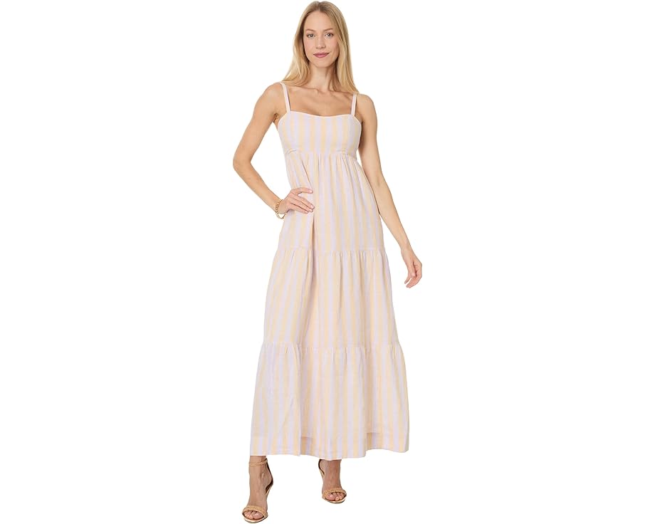 リリーピュリッツァー ドレス ストライプ マキシドレス レディース 【 LILLY PULITZER JAVANNE LINEN MAXI DRESS / LILAC OPAL ISLAND SECRETS STRIPE 】 レディースファッション|スニケス
