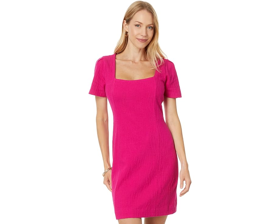 リリーピュリッツァー ピンク ニット レディース 【 LILLY PULITZER BRINLEY STRETCH SHIFT / MYSTIQUE PINK WAVY KNIT JACQUARD 】 レディースファッション ドレス 35,490円