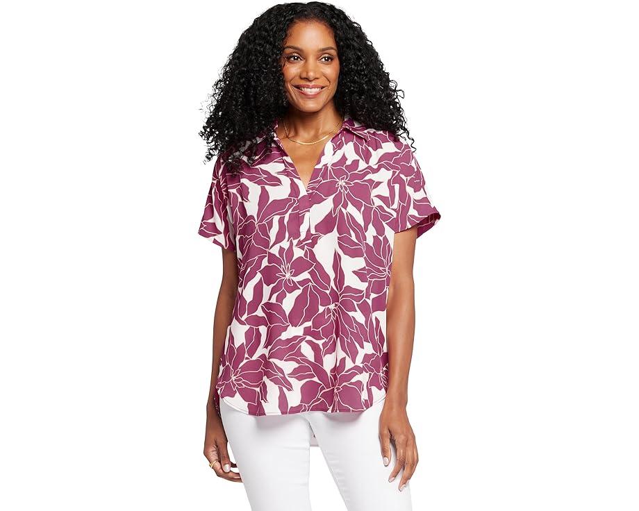 エヌワイディージェイ 半袖D レディース 【 NYDJ BECKY SHORT SLEEVED BLOUSE / ADONIA 】 レディースファッション トップス Tシャツ カットソー
