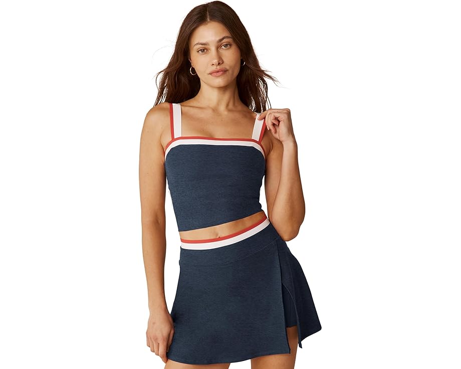 ビヨンドヨガ ハイ タンクトップ 紺色 ネイビー レディース 【 BEYOND YOGA SPACEDYE SEA YOU THERE HIGH CROPPED TANK / NOCTURNAL NAVY 】 レディースファッション トップス Tシャツ カットソー