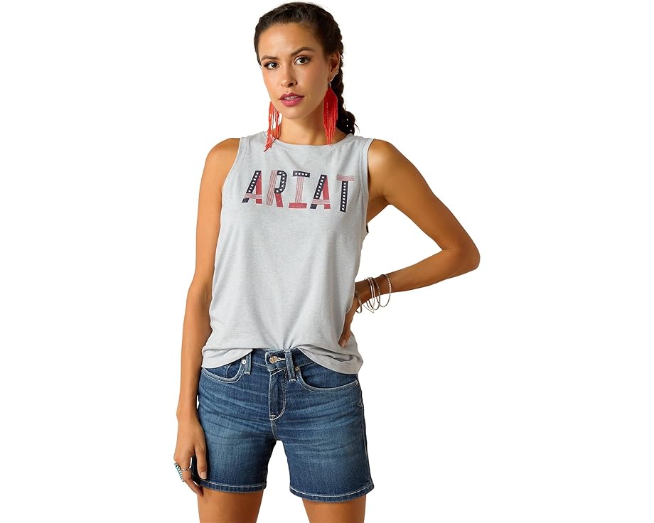 アリアット 貯蔵タンクいの一番 青味 青味 レディース 【 ARIAT PRIDE TANK / CHAMBRAY BLUE 】 レディース流行り物 トップス プルオーバー カットソー