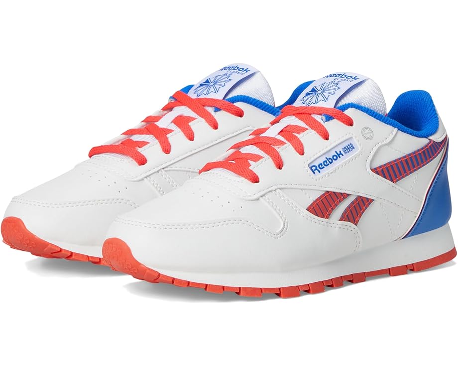 リーボック クラシック レザー 白色 ホワイト 青色 ブルー エナジー 赤 レッド N' 2.0 ジュニア キッズ 【 REEBOK KIDS CLASSIC LEATHER STEP FLASH / WHITE OPTIMUM BLUE ENERGY RED 】 ベビー マタニティ スニーカ