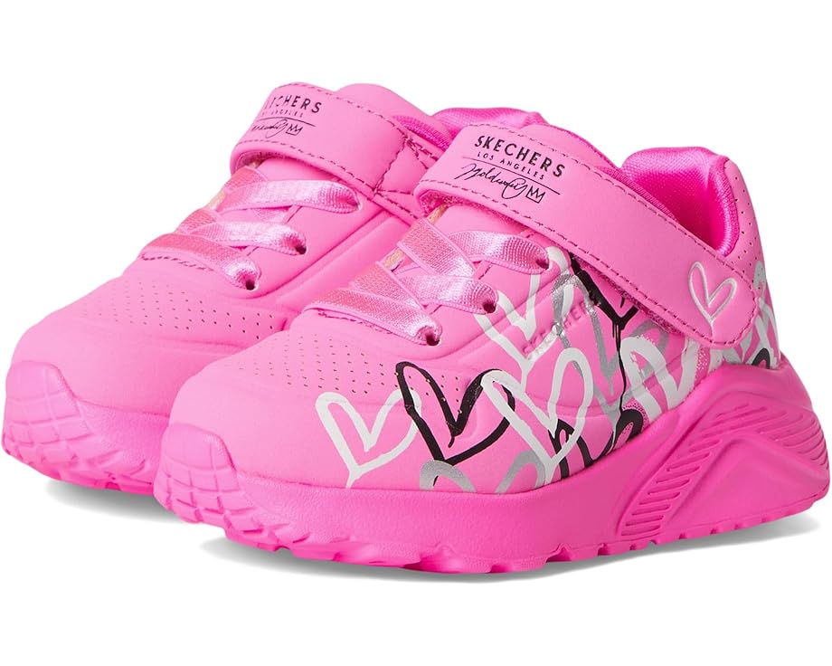 スケッチャーズ ライト ピンク ジュニア キッズ 【 SKECHERS KIDS UNO LITE - LOVE LEVITATE 314078N / HOT PINK MULTI 】 ベビー マタニティ スニーカー