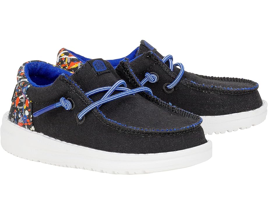 黒色 ブラック ジュニア キッズ 【 HEY DUDE KIDS WALLY FUNK SPLATTER / BLACK 】 ベビー マタニティ スニーカー画像