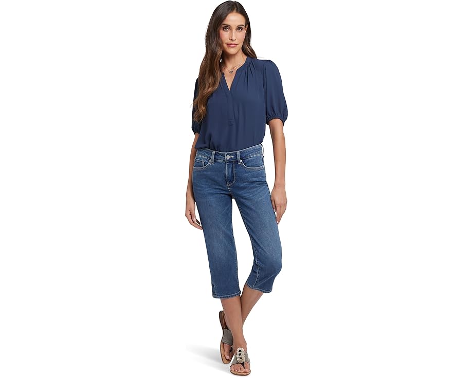 エヌワイディージェイ 【小さめ】 クロップ デニム レディース 【 NYDJ PETITE MARILYN CROP SIDE BUTTON PLACKET JEANS IN VALENCIA SURF / VALENCIA SURF 】 ブーツ ブーツ-靴-その他