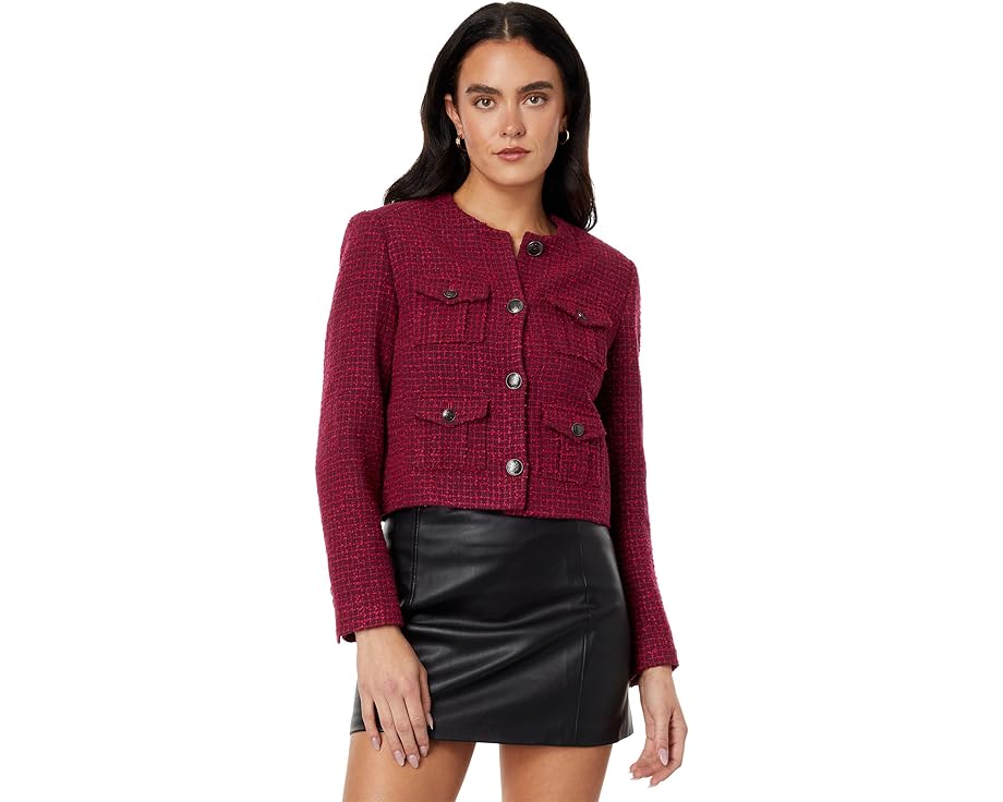 テッドベーカー ジャケット 赤 レッド レディース 【 TED BAKER PENNIO CROPPED BOUCLE JACKET / LIGHT RED 】