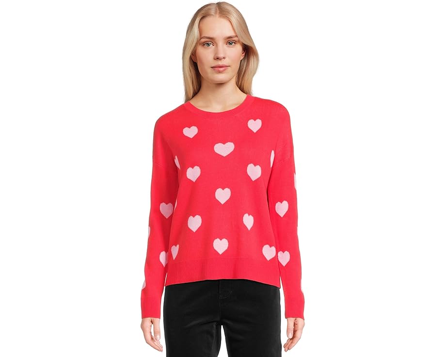 リリーピュリッツァー トレーナー 赤 レッド レディース 【 LILLY PULITZER TENSLEY SWEATER / ROCOCO RED HEARTS JACQUARD 】 レディースファッション トップス ニット セーター