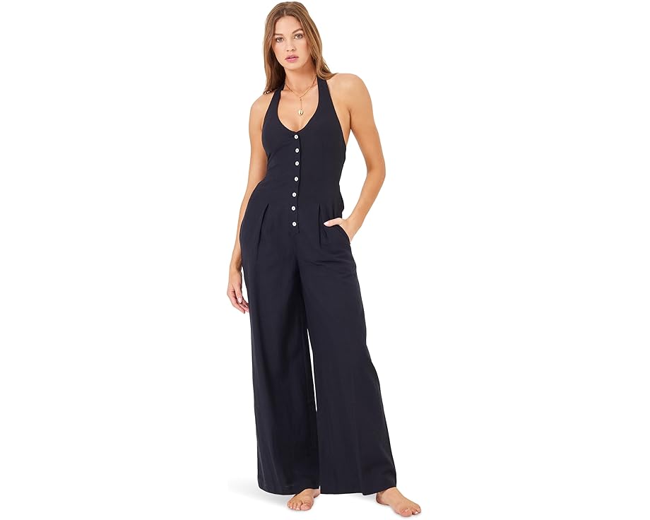 エルスペース ジャンプスーツ 黒色 ブラック L*SPACE レディース 【 ALENA JUMPSUIT / BLACK 】 レディースファッション ボトムス パンツ