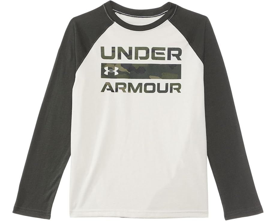 ウッドランド ロゴ スリーブ Tシャツ 白色 ホワイト アンダーアーマー 長袖 ジュニア キッズ 【 UNDER ARMOUR KIDS UA WOODLAND LOGO LONG SLEEVE TEE / SUMMIT WHITE 】 ベビー マタニティ トップス カットソー