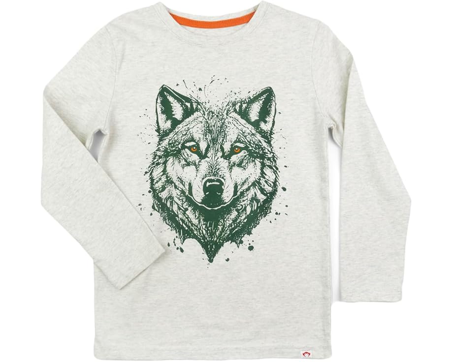 アパマン グラフィック スリーブ Tシャツ ヘザー 長袖 ジュニア キッズ 【 APPAMAN KIDS GRAPHIC LONG SLEEVE TEE - WOLF INK / CLOUD HEATHER 】 ベビー マタニティ トップス カットソー