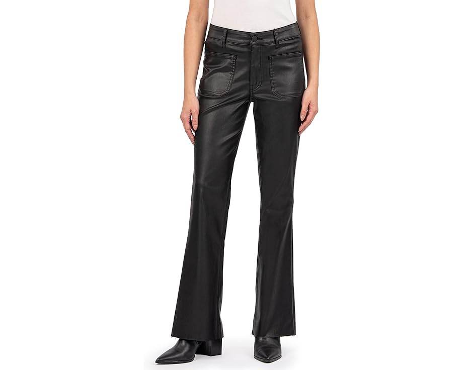 カットフロムザクロス 黒色 ブラック レディース 【 KUT FROM THE KLOTH STELLA HIGH-RISE FLARE RAW HEM IN BLACK / 】 レディースファッション ボトムス パンツ|スニケス